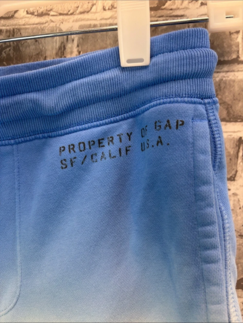 GAP Ombre Drawstring Athletic Shorts - Blue/White/Red